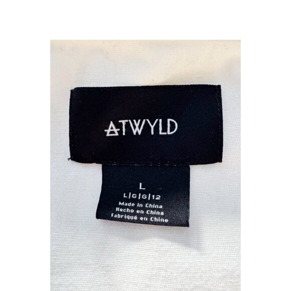 ATWYLD Women's Sz L Mechanic Style Off White  Utility Pockets Overalls Jumpsuit - Picture 4 of 11